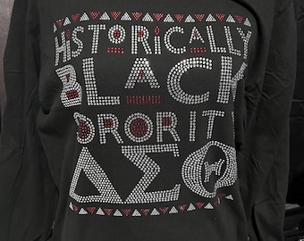 DST Historical Black Rhinestone long sleeve unisex tshirt