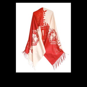 Delta Sigma Theta Red & Cream Shawl Scarf