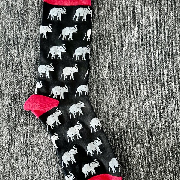 Red and Black elephant socks