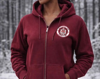 Delta Sigma Theta Crisom-hoodie met rits, crème en Crisom-schild