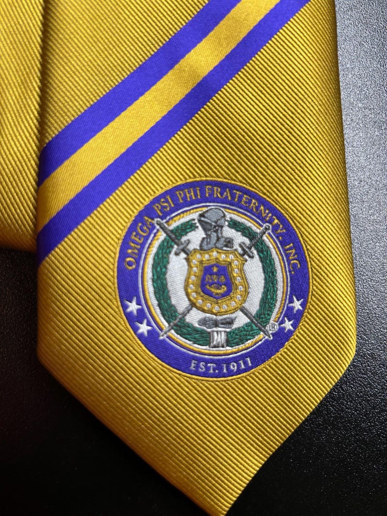 Psi Inc. Pattern Omega Psi Phi Necktie Set - Etsy