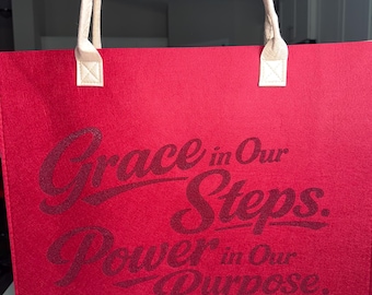 Grace and power large felt bag