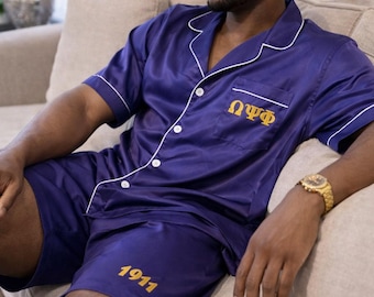 Omega Psi Phi purple Satin Pajamas True to size