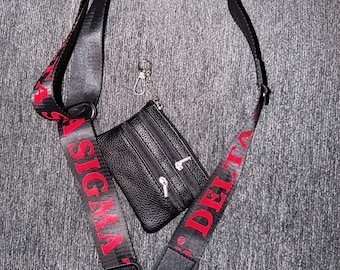 Delta Sigma Theta  Crossbody phone strap with small purse