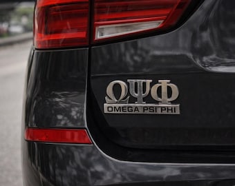 Omega Psi Phi Greek letters stick on car decal  4 inches long