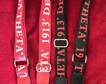 Red or Black Delta Sigma Theta  Crossbody Purse Strap