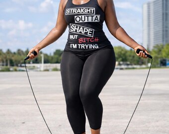Black workout tank top