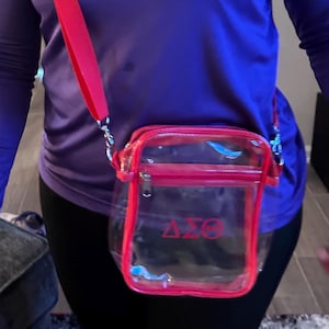 Red clear Delta Sigma Theta crossbody bag
