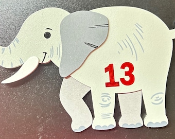 Line number wooden elephant