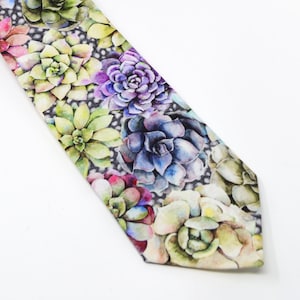 Superbes plantes succulentes Succes Rosette Plant Aquarelle Cravate Cravate Accessoires hommes