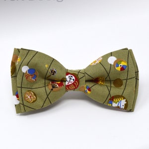 Japanese Anime Daruma Doll Lucky Charm Bow Tie Necktie Men's Accessories Bowtie Adjustable Strap