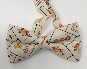 Chinese Mahjong Game Pieces Bow Tie Necktie Men's Accessories Bowtie Adjustable Strap