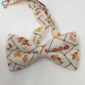 Chinese Mahjong Game Pieces Bow Tie Necktie Men&#39;s Accessories Bowtie Adjustable Strap