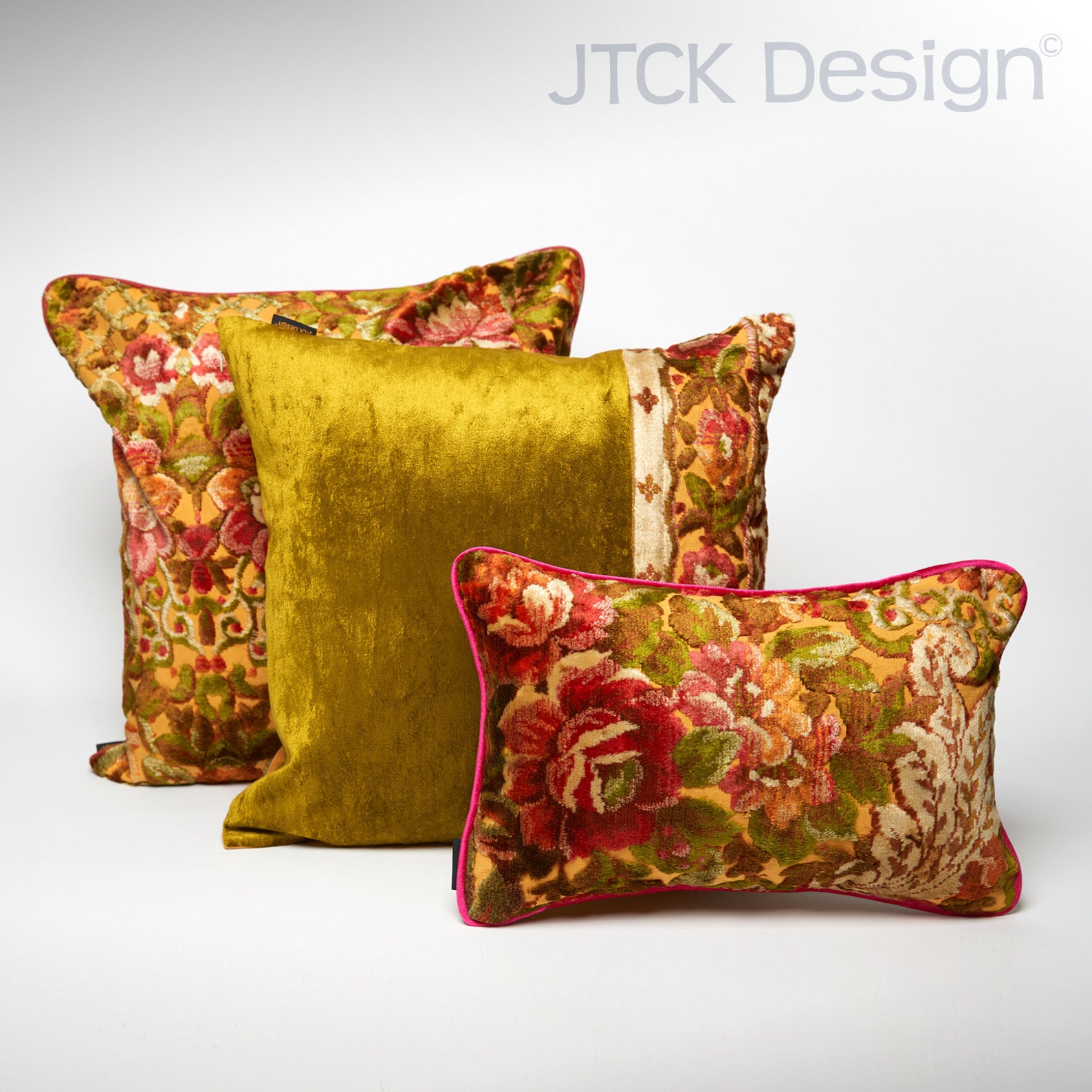 Custom Made Decorative Pillow Vintage Floral and Velvet Boho Etsy