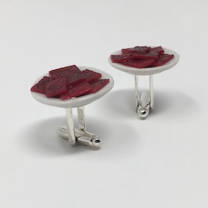 Handmade Chinese BBQ Pork Bah Kua Jerky Dried Meat Cuff Links Food Miniature