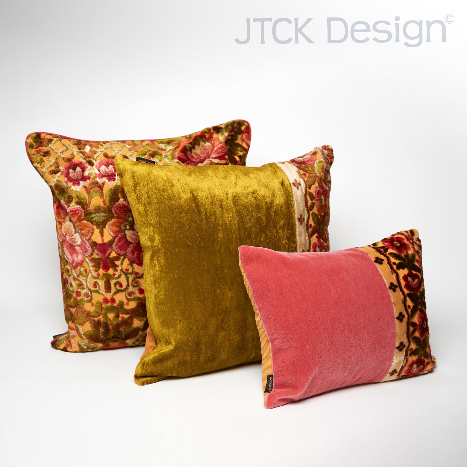 Custom Made Decorative Pillow Vintage Floral and Velvet Boho Etsy