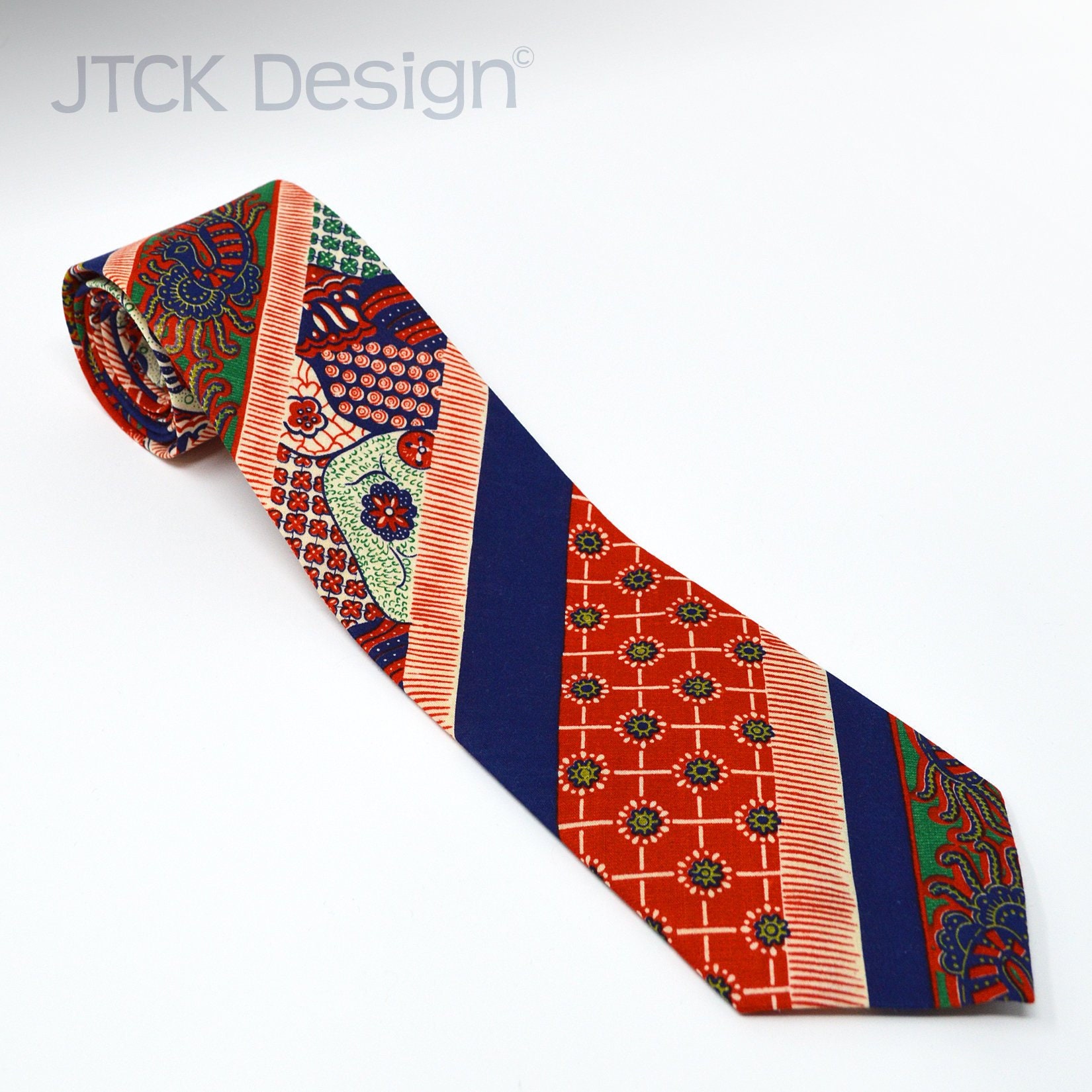 Vintage Fabric, NEW Batik Tie Necktie Men's Ethnic Javanese