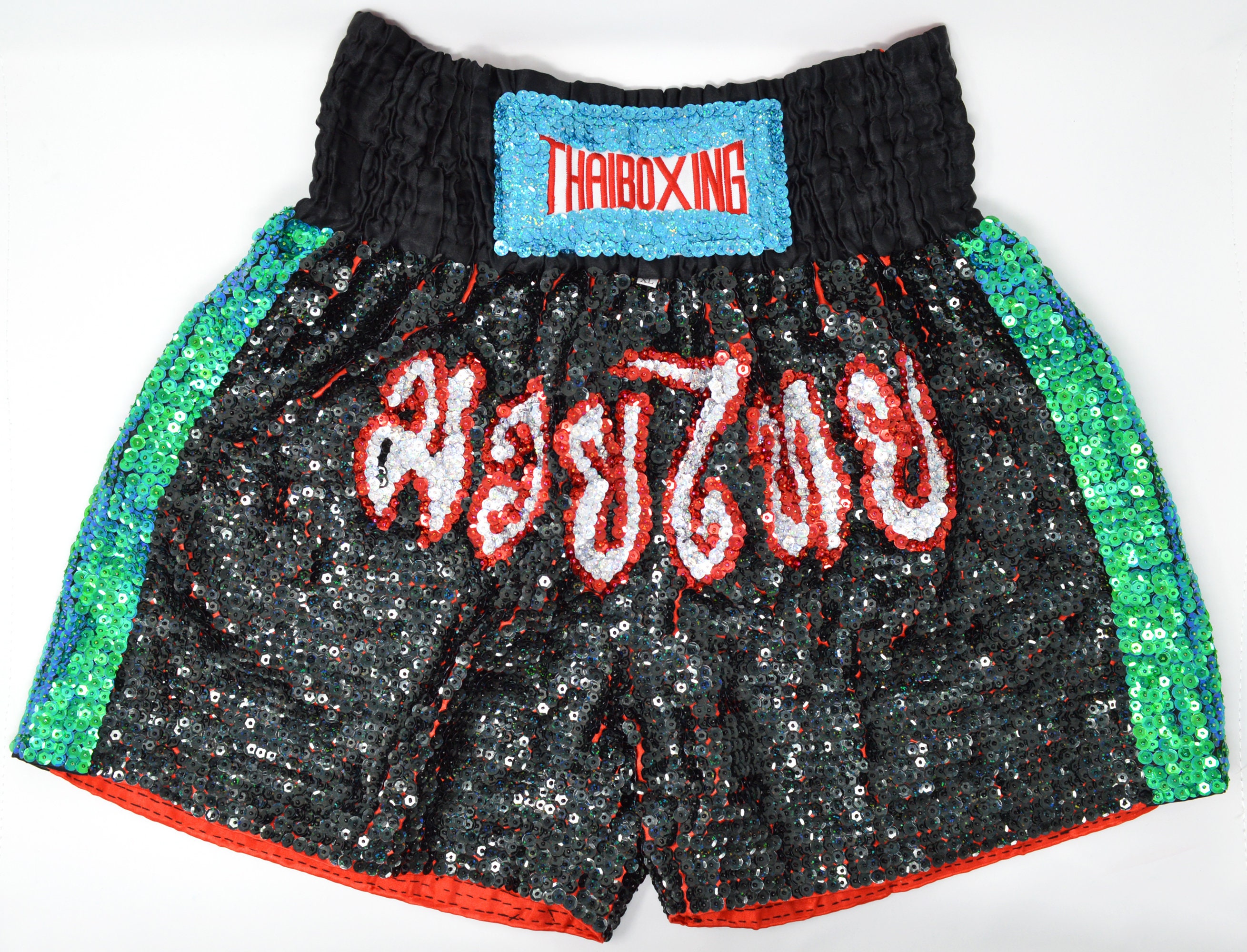 Luxury Muay Thai Knockout Sequin Boxing Shorts Unisex