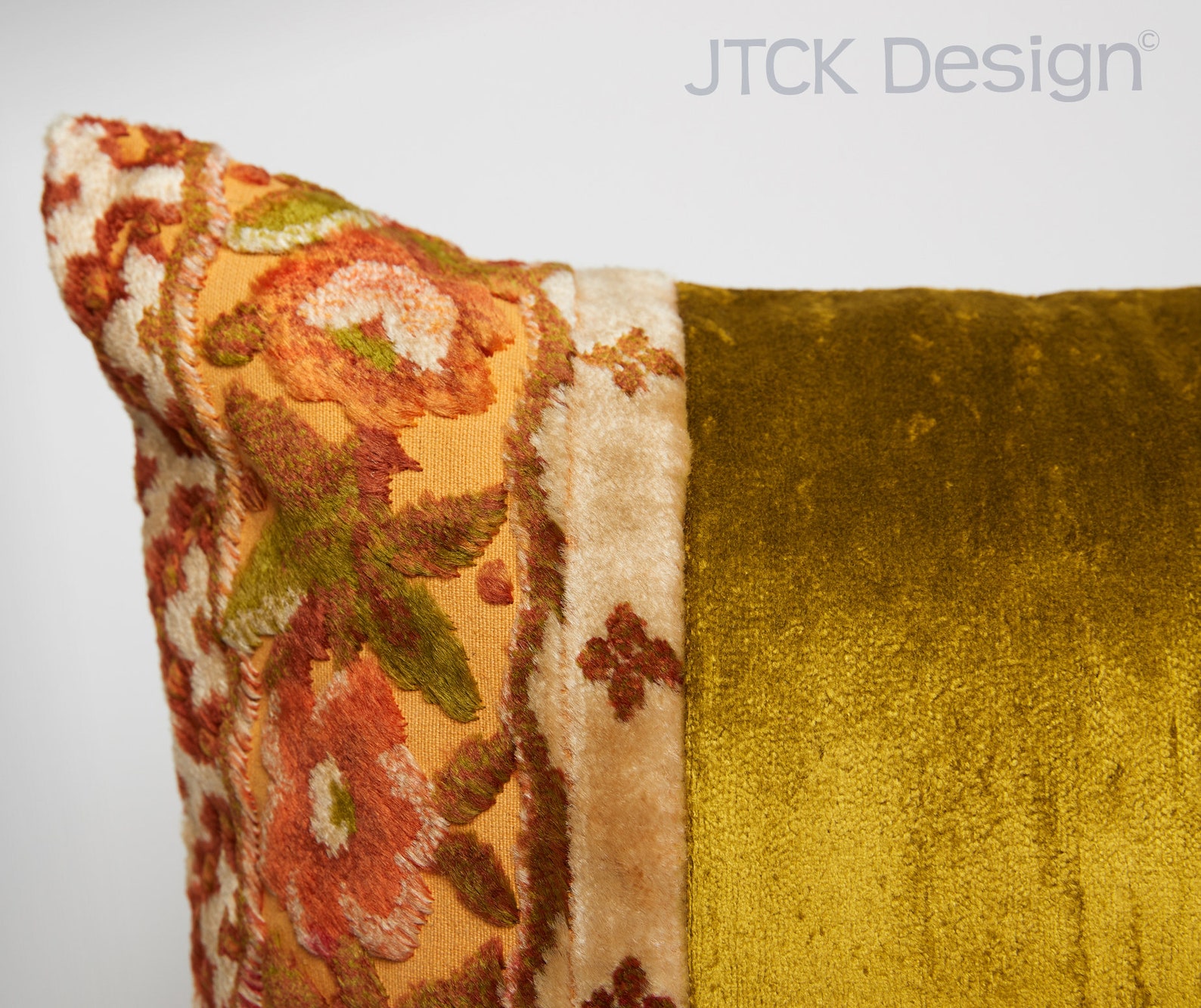 Custom Made Decorative Pillow Vintage Floral and Velvet Boho Etsy