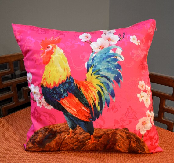 Vietnamese Ao Dai Rooster Custom Made Decorative Pillow Silk Etsy