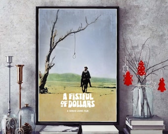 Italian Movie Poster - Vintage Clint Eastwood Western Film Poster Print For Movie Room Décor