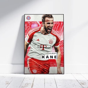 Harry Kane Poster | Harry Kane Bayern Munich Football Player Poster, Harry Kane Print, Football Wall Art Print | Custom Home & Dorm Decor