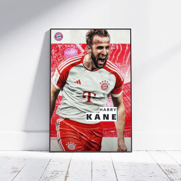 Harry Potter Poster | Harry Kane Bayern München Fußball Spieler Poster, Harry Kane Print, Fußball Wand Kunst | Benutzerdefinierte Home & Dorm Dekor