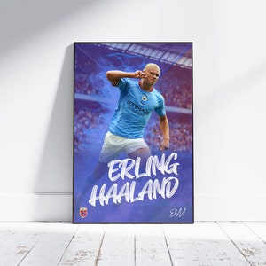 Haaland Poster | Soccer Football Player Poster, Soccer Wall Art Print, Erling Haaland Man City FC | Wall Art & Posters