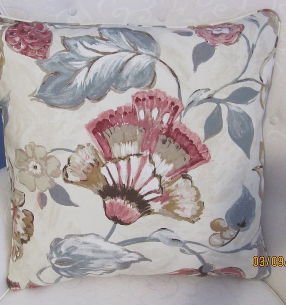 20 Large Floral Print Pillow Cover with Raymond Waites 19.5 LinenCotton Pillow