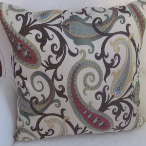Kravet 18&quot; Paisley  Brocade Pillow Cover with Velvet Backing