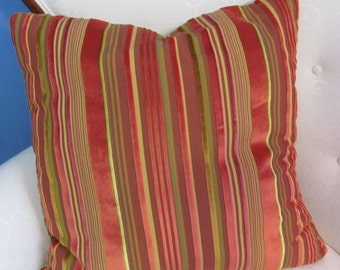 Robert Allen 20" Striped Velvet Pillow Cover with Robert Allen Velvet Backing