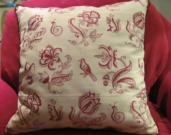Stroheim and Romann Brocade Pillow Cover with Velvet Cording and Backing