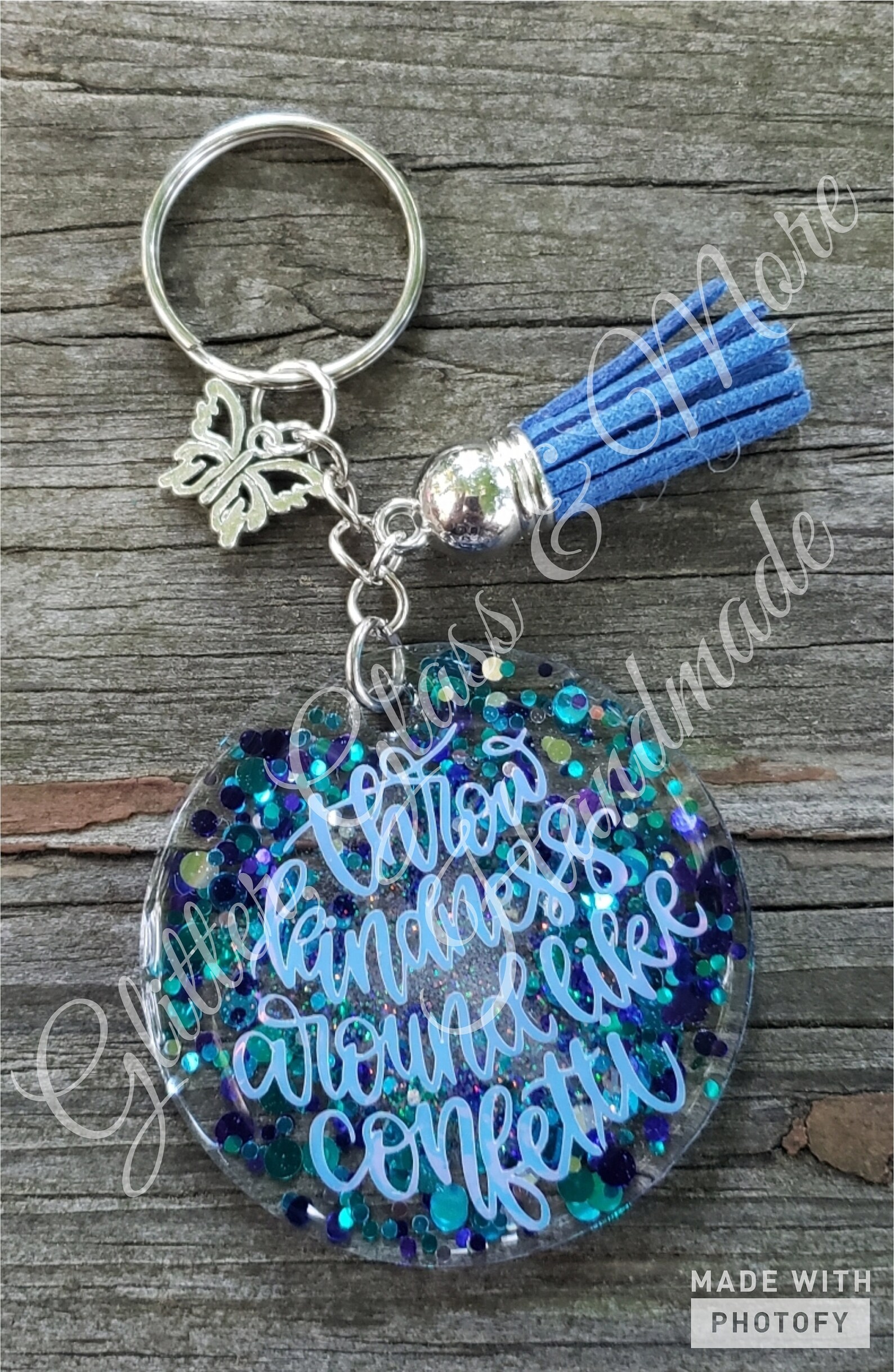 Throw Kindness Around Like Confetti Keychain Confetti Dot Etsy