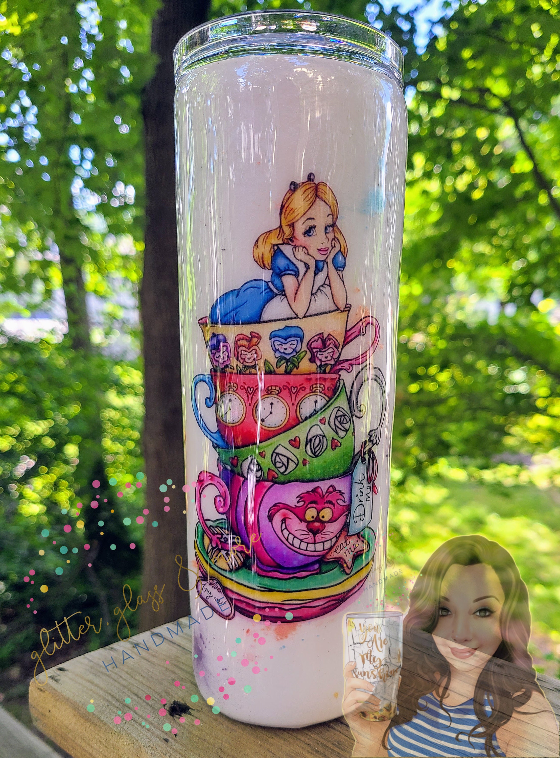 Alice in Wonderland Tumbler Cartoon Alice and Teacup 