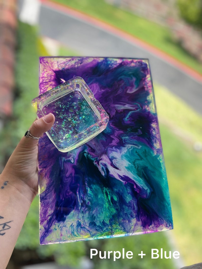 Resin Ashtray & Weed Rolling Tray Set Etsy