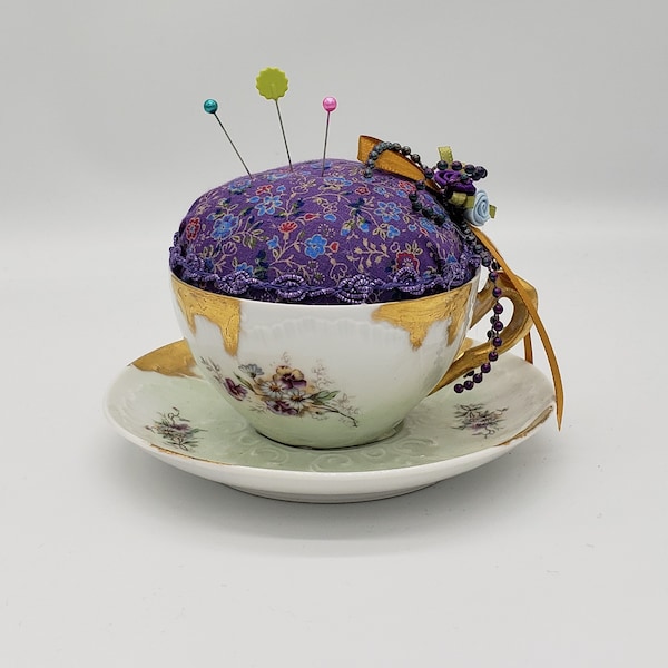 Vintage Teacup Pincushion