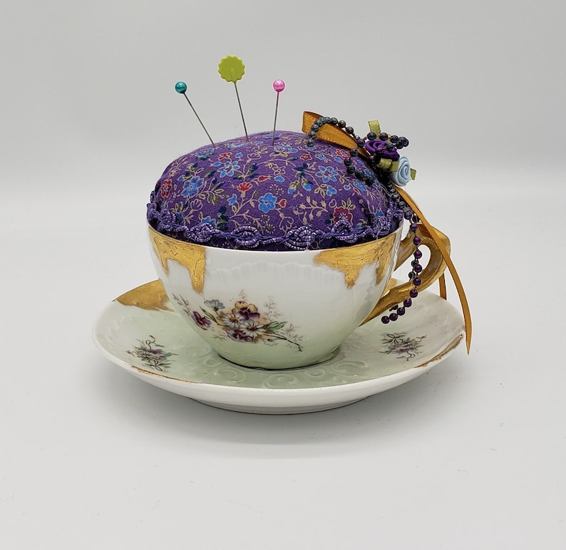 Vintage Teacup Pincushion Etsy