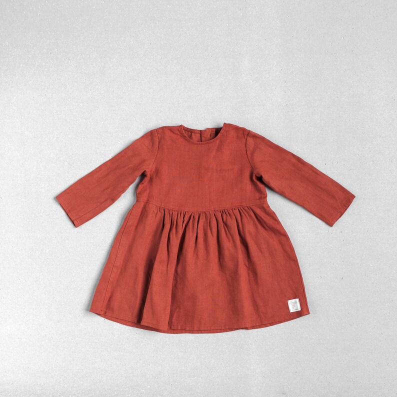 Baby linen dress Girl linen dress Soft linen dress Organic linen dress Baptism linen dress