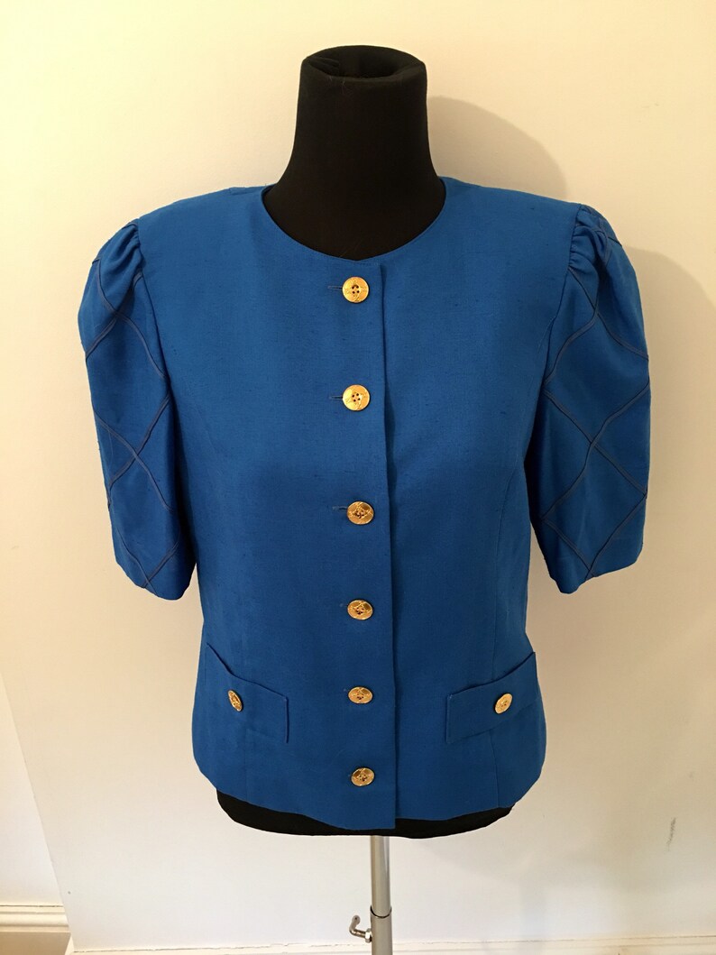 Vintage 1970/'s short sleeved cobalt BLUE JACKET