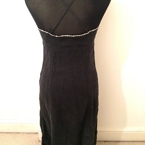 90s ARMANI JEANS long black cotton dress image 3