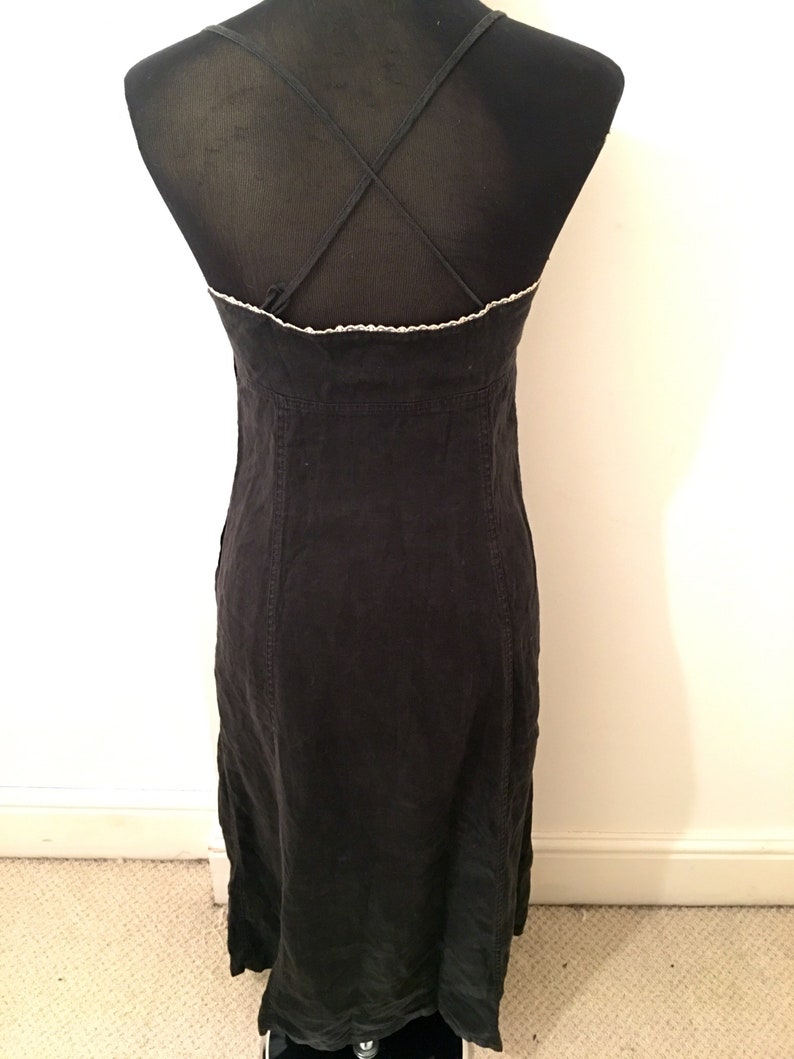 90s ARMANI JEANS long black cotton dress image 3