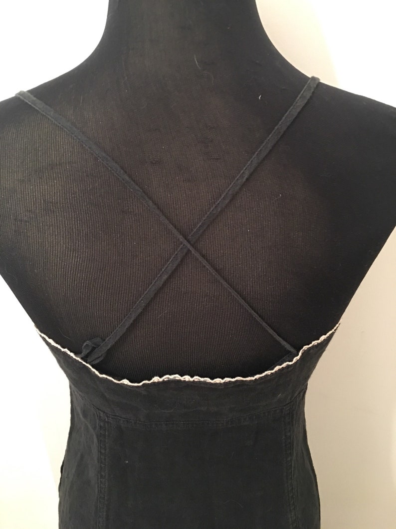 90s ARMANI JEANS long black cotton dress image 5