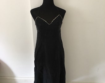 90s ARMANI JEANS long black cotton dress