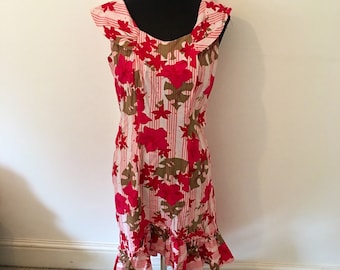 Original vintage 50s pink floral HAWAIIAN dress
