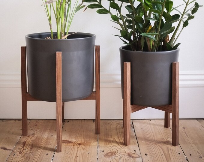 Large Solid Walnut Plant Stand - Mid Century Modern - Quality Mortise ...