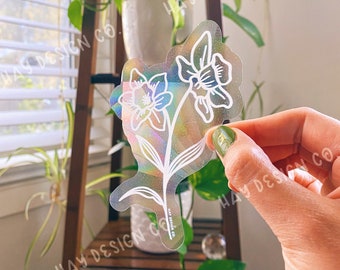 Daffodil Suncatcher | Spring Flower Suncatcher | Rainbow Maker | Prismatic Window Decal
