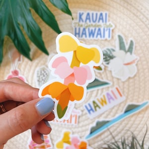 Puakenikeni Sticker | Hawaiian Flower Sticker | Die-Cut Water Bottle Sticker
