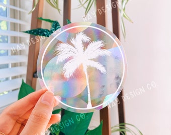 Coconut Tree Suncatcher | Rainbow Maker | Prismatic Window Decal
