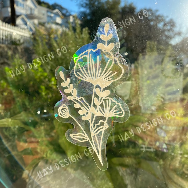 Floral Suncatcher | Rainbow Maker | Prismatic Window Decal
