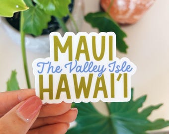 Maui Hawaii Sticker: Die-Cut Vinyl Water Bottle Decal
